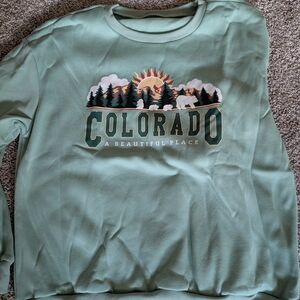New! Shein Green Colorado Graphic Sweatshirt M